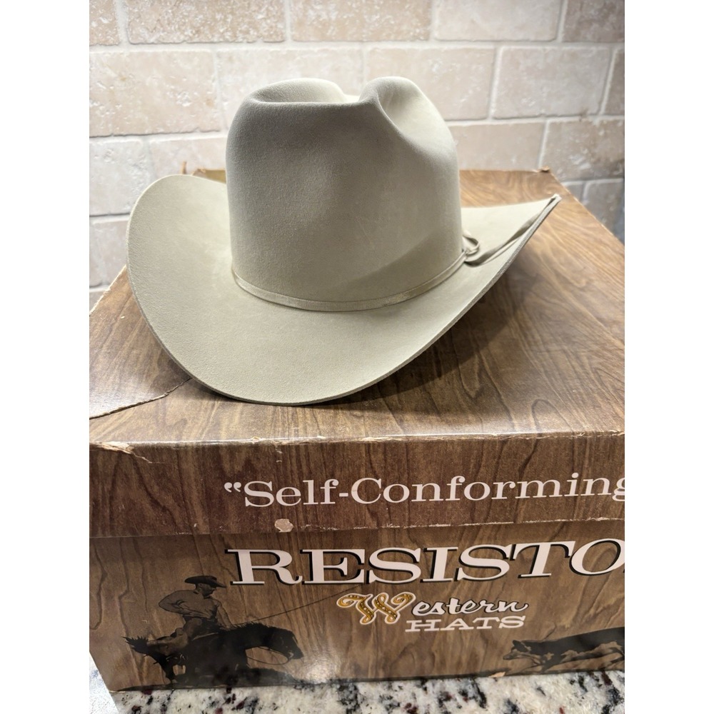 Vintage Resistol XXX Silver Belly Cowboy Hat 6 3/4 Self Conforming W/Box Texas